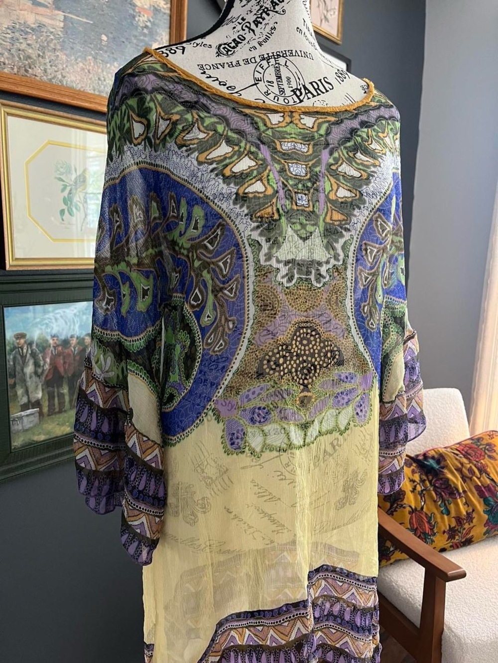 Boho Sheer Printed Tunic